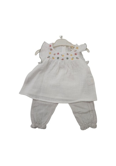 Babydoll 2li Takım Via Yeşil-ekru-12207 Açık Gri