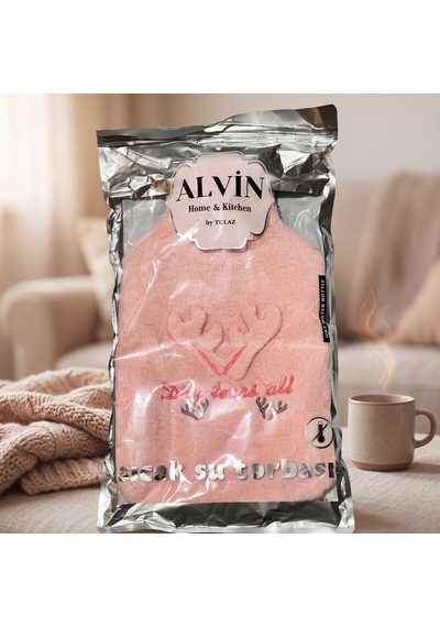 Bakgelal Peluş Sıcak Su Torbası Pembe Geyik Desenli Yumuşak Dokulu Isı Torbası Büyük - 9074914189336 Renkli