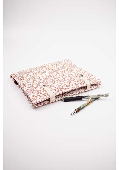 A5 Kitap Kılıfı Fermuarlı Cepli, Kumaş Defter Kılıfı, Çıtçıtlı Organizer Kılıf