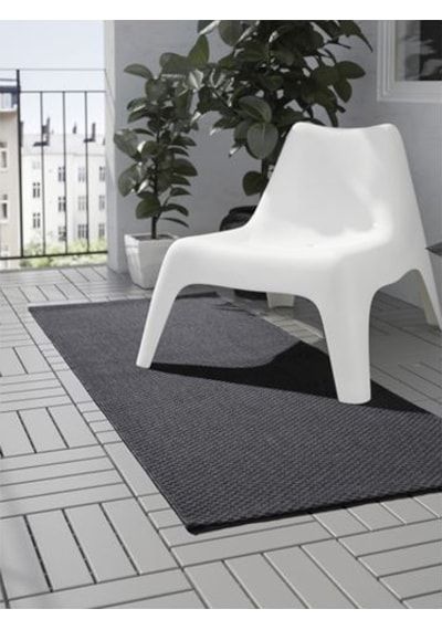 Koyu Gri 80x200 cm Halı Modern Halı İç-Dış Mekan