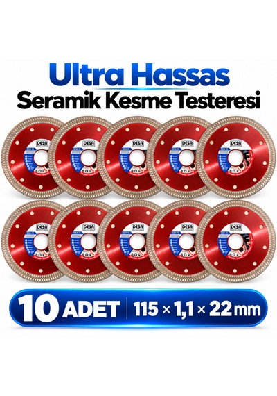 10 Adet Ultra Hassas Seramik Kesme Taşlama 115 Mm Granit Fayans Mermer Cam Elmas Kesme Testeresi