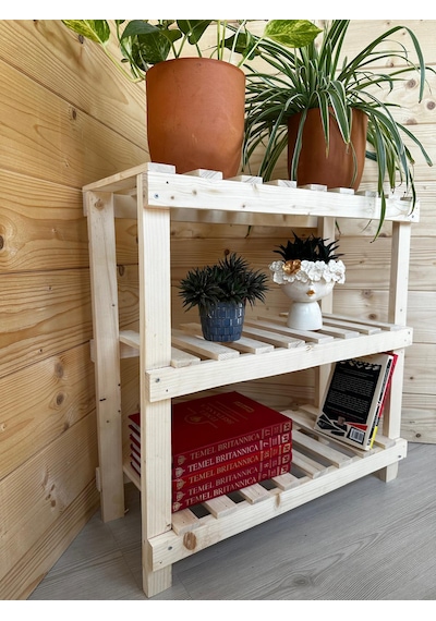 Nest Woodtr Doğal Ham Ahşap Üç Bölmeli Ayakkabılık Çok Amaçlı Raf Çiçek Standı Sehpa 80x60x25cm 1adet Nest Woodtr Doğal Ham Ahşap Üç Bölmeli Ayakkabılık Çok Amaçlı Raf Çiçek Standı Sehpa 80x60x25cm 1adet