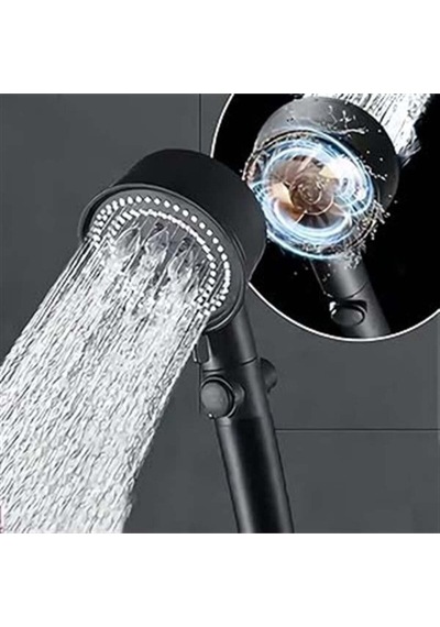 Starnewstore Rom 5 Fonksiyonlu Duş Başlığı - Turbo Fan Duş Başlığı - Siyah Romshp 1067323 Siyah