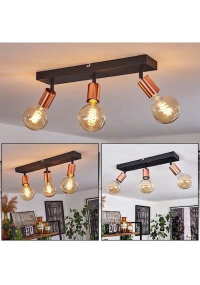 Riolıght Modern2 Siyah2 3xe27 Duylu Mafsallı Hareketli Başlık Glop Ampul Hariç Metal Spot Avize Siyah