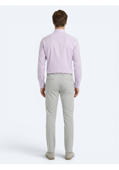 Kip Açık Pembe Regular Fit Uzun Dokuma Casual Pamuk Karışımlı Gömlek