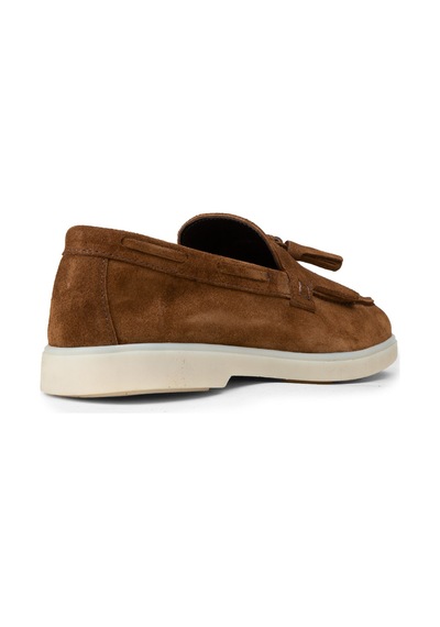 Deery Erkek Hakiki Süet Taba Renk Püsküllü Loafer - 02030mtbac01
