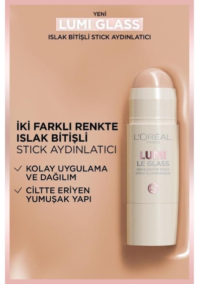 L'Oréal Paris Lumi Glass Islak Bitişli Stick Aydınlatıcı 620 Glassy Pink Ballet