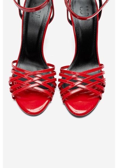 Luvishoes Lorıon Kırmızı İnce Bantlı Kadın Topuklu Ayakkabı