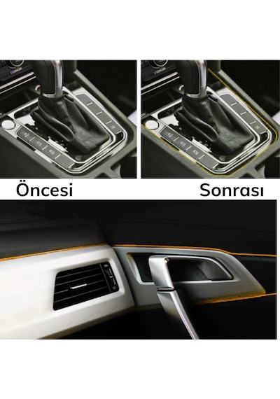 Ankaverse Gold Araba Oto Trim Dekorasyon Şeridi Kauçuk Elastik Kolay Kurulum 5 Metre Şerit Bant Standart
