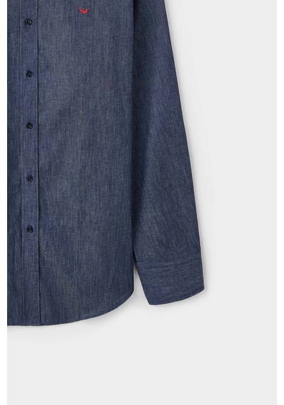 D'S Damat Ds Damat Comfort İndigo Düz Gömlek 5hc02ph06327m Çok Renkli