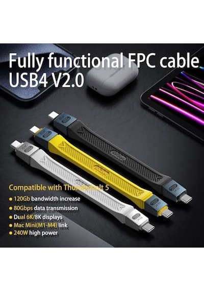 Usb4 240w 8k 60hz 80gbps Şarj Ve Veri Aktarım Kablosu Otgfb