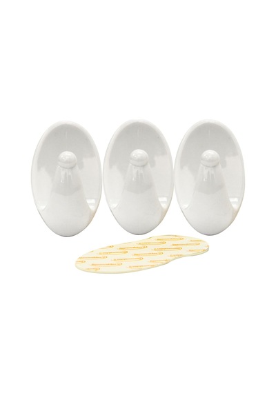 61316 3pc Removable Adhesive Plastic Hook,