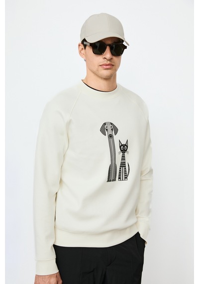 Lufian Alfred Erkek Sweatshirt 112030203 Ekru