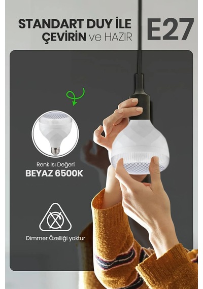 Kristal Torch 50w Yüksek Güçlü Smd Led Ampul - Beyaz Işık - E27 Duy - Enerji Tasarruflu