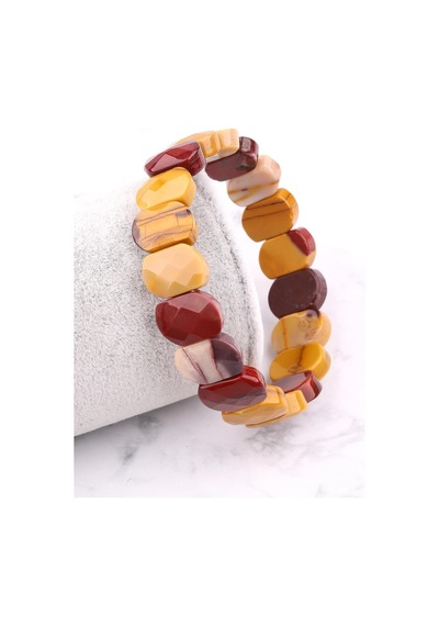 Mookaite Jasper 10 x 14 mm Özel Kesim Doğal Taş Bileklik Çok Renkli