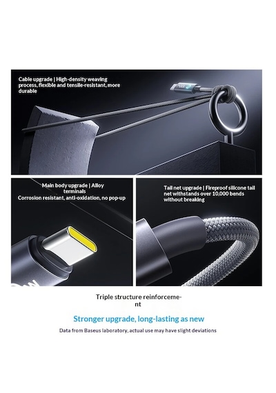 Baseus Lingxi 100w Type-c To Type-c Otomatik Akım Kesen Akıllı Hızlı Şarj Ve Data Kablosu 1m 100w Type-c To Type-c