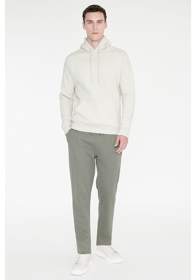 AC&Co / Altınyıldız Classics Erkek Bej Standart Fit Normal Kesim Kapüşonlu Kanguru Cepli Pamuklu Sweatshirt Bej