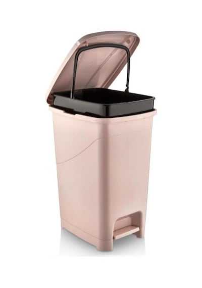 Omnipazar Srl-3030 Slim Pedallı Plastik Çöp Kovası İç Kovalı 40 Litre Pembe
