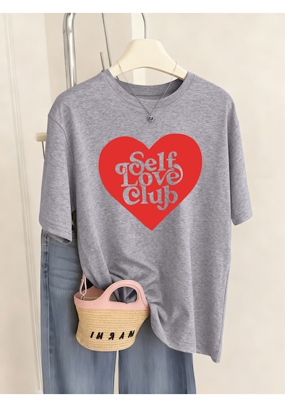 Noıssey Urban Pop Graphic Kadın Tişört Koleksiyonukod 5537 Gri