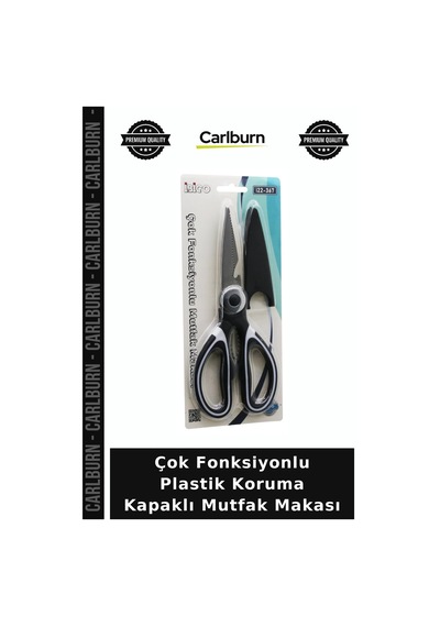 Özel Üretim Pratik Ergonomik Kesici Mutfak Makası - Çok Fonksiyonlu - Plastik Koruma Kapaklı