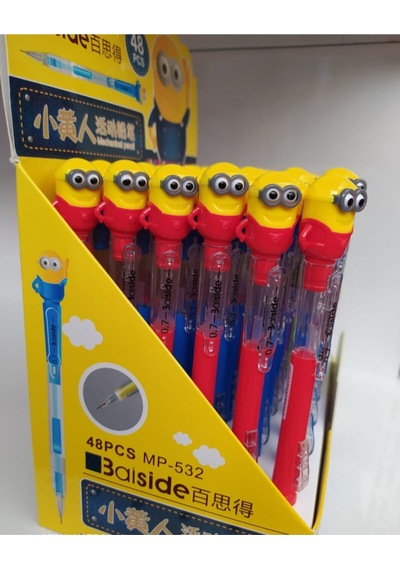 Sevimli Minion Figürlü 0.7 Versatil Uçlu Kalem, Kırmızı Kırmızı