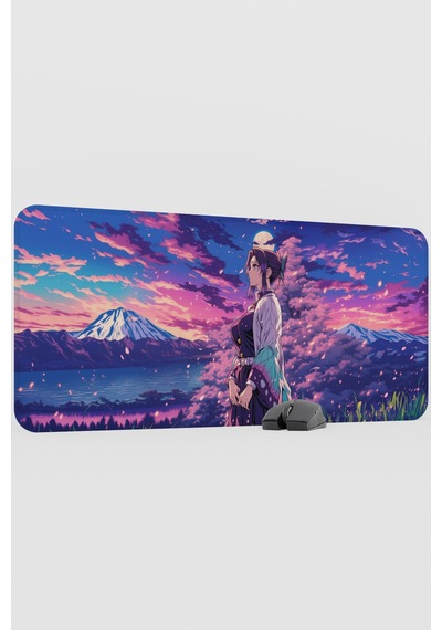 Kimetsu No Yaiba Anime V2 - 90x40 Xxl Gaming Kauçuk Kaymaz Taban Mouse Pad Fare Altlığı
