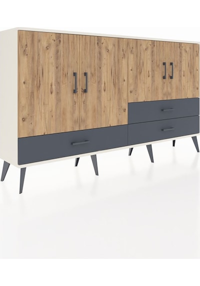 Arges Konsol 5 Raflı 3 Çekmeceli 4 Kapaklı 176x30x99 Aytaşı-çam/antrasit Atlas Çam/antrasıt - Aytası Arges Konsol 5 Raflı 3 Çekmeceli 4 Kapaklı 176x30x99 Aytaşı-çam/antrasit Atlas Çam/antrasıt - Aytası