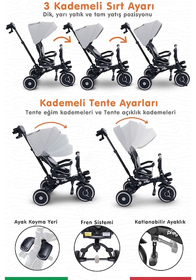 Prego Happy Dino Plus 360 Tamamen Katlanabilir Çocuk Bisikleti