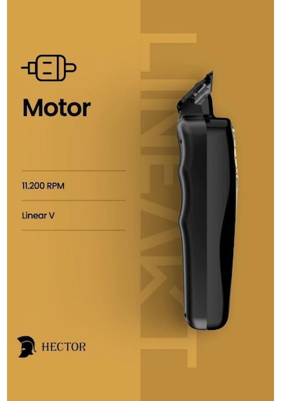 Hector Linear T Saç Sakal Sıfırlama Ve Çizim Makinesi 11.200 Rpm Gold-siyah 3 Saat