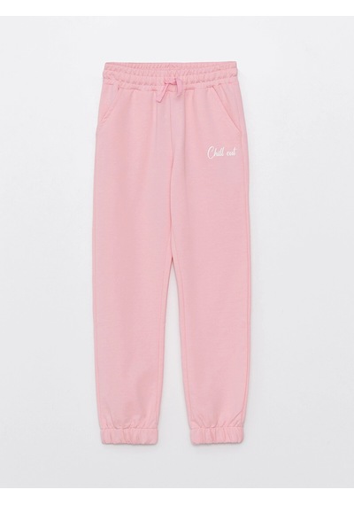 LC Waikiki Lcw Kids Pembe Beli Lastikli Baskılı Kız Çocuk Jogger Eşofman Altı Pınk