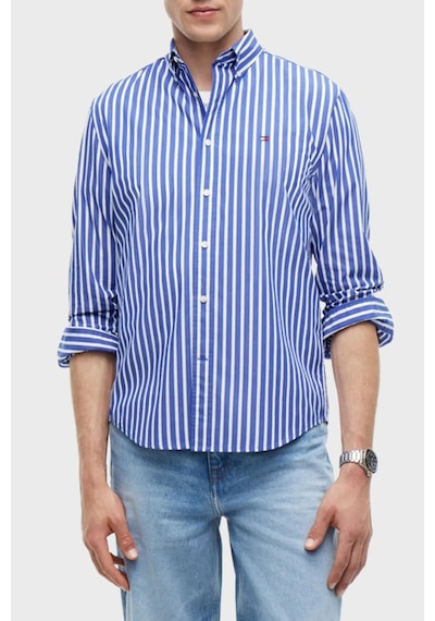 Tommy Hilfiger Çizgili Pamuklu Regular Fit Uzun Kollu Gömlek Erkek Gömlek Mw0mw43315 0a5 Mavi-beyaz Tommy Hilfiger Çizgili Pamuklu Regular Fit Uzun Kollu Gömlek Erkek Gömlek Mw0mw43315 0a5 Mavi-beyaz