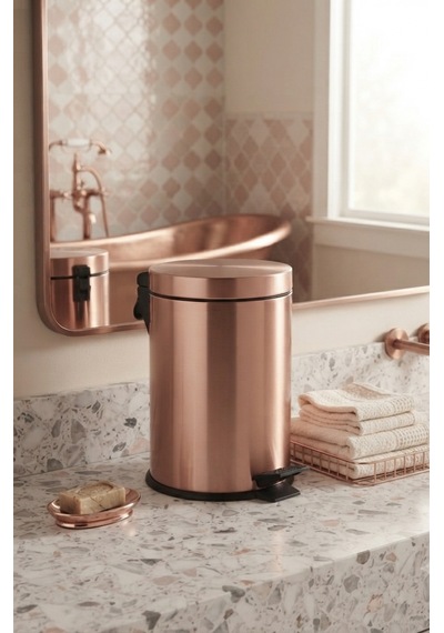 Mutfak /banyo Pedallı Çöp Kovası 5 Lt Bronz