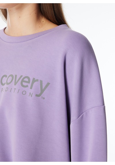 Discovery Expedition Lila Kadın Bisiklet Yaka Oversize Baskılı Sweatshirt D4sl-swt3030