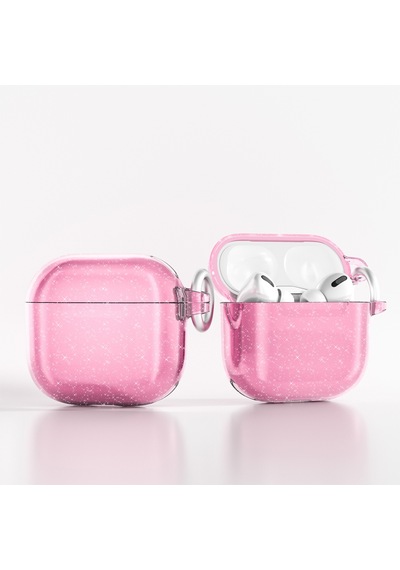 Apple AirPods Uyumlu 4 Zore Allstar Airbag 32 Parlayan Simli Saydam Renkli Kılıf Şeffaf