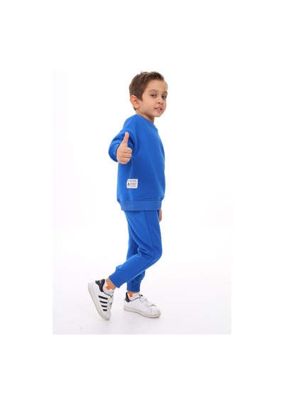 Toontoy Kids Toontoy Erkek Çocuk Nakışlı Eşofman Takım Saks Mavisi
