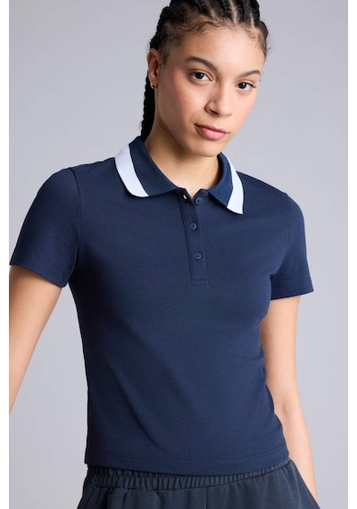 Defacto Slım Fıt Polo Yaka Sporcu Pike Kısa Kollu Polo Tişört H3265ax26spnv146 Lacivert-nv146