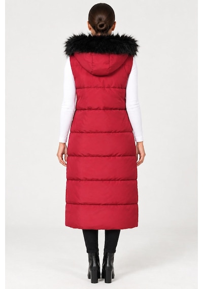 Z9741 Dewberry Bayan Yelek-bordo-1
