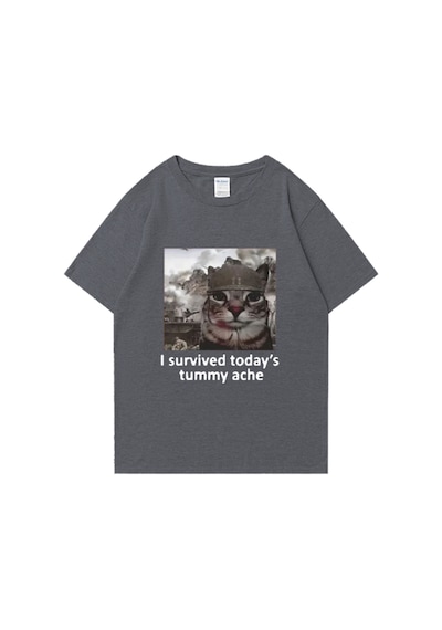 Flood Of Style Komik Kedi Bugünden Karın Ağrısını Hayatta Kaldım T Shirt Yeni Erkek Pamuklu Tişört Kısa Koll Gri Flood Of Style Komik Kedi Bugünden Karın Ağrısını Hayatta Kaldım T Shirt Yeni Erkek Pamuklu Tişört Kısa Koll Gri