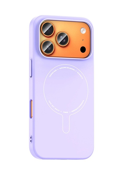 Apple iPhone Uyumlu  Uyumlu 18 Pro Max Kılıf M-safe Şarj Özellikli Kamera Korumalı Zore Elio Sert Pc Kapak Lila