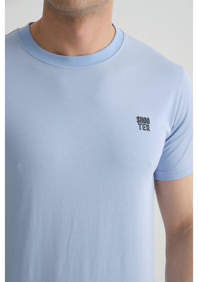 Shooter Sportwear Shooter Erkek Pamuklu Esnek T-shirt Standart Kalıp Minimal Logolu Bebe Mavisi Shooter Sportwear Shooter Erkek Pamuklu Esnek T-shirt Standart Kalıp Minimal Logolu Bebe Mavisi