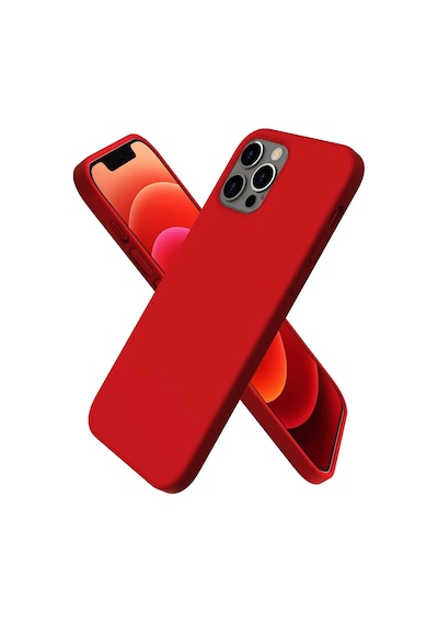 Gld-spt- Newface Apple Uyumlu iPhone 12 Pro Max Kılıf First Silikon - Koyu Kırmızı