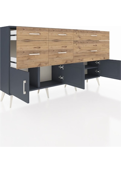 Arges Konsol Tek Raflı 6 Çekmeceli 4 Kapaklı 176x30x99 Antrasit-antrasit/çam Antrasıt/atlas Çam - Antrasıt Arges Konsol Tek Raflı 6 Çekmeceli 4 Kapaklı 176x30x99 Antrasit-antrasit/çam Antrasıt/atlas Çam - Antrasıt