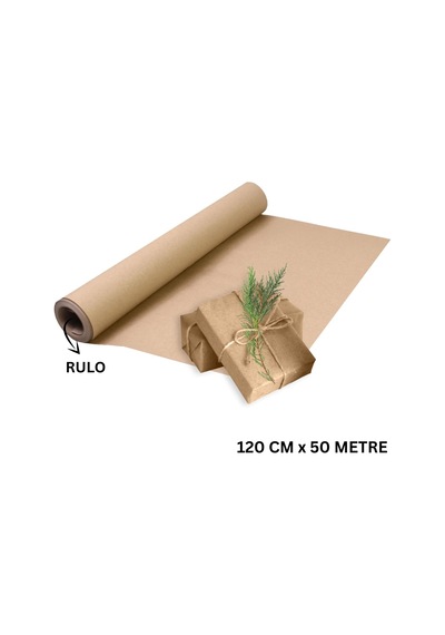 Kraft Rulo Ambalaj Kağıdı, Çeyiz, Koli, Hediye Paketleme, Çiçek Buket, Dıy Kağıdı, 80g, 120cm X 50m