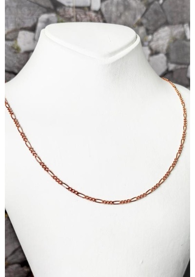 Figaro Model Gümüş Kolye Zinciri Rose Gold