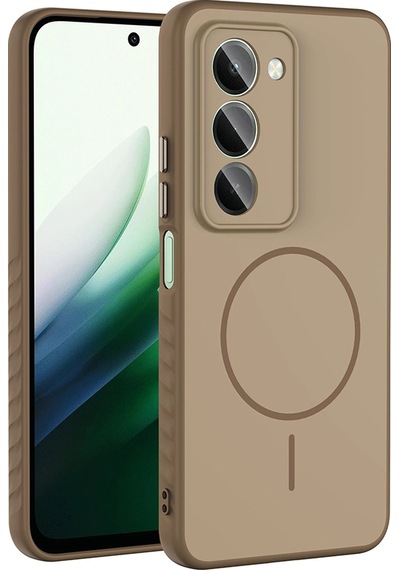 Xiaomi Redmi 15 Kılıf M-safe Şarj Özellikli Zore Tea Kapak Gold