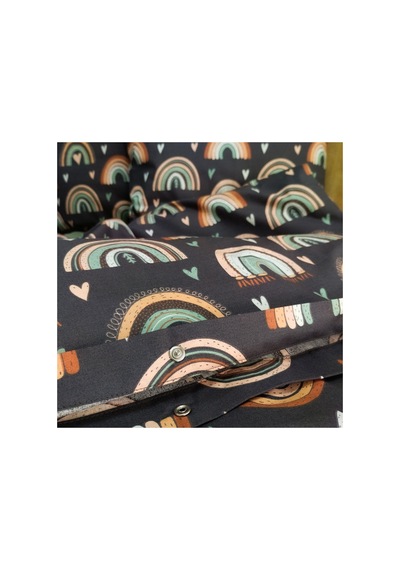 Stylish Rainbow%100 Doğal Pamuk Tek Kişilik Nevresim Seti 2 Parça 160 X 220 Cm Çok Renkli