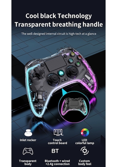 Wireless Gaming Controller Kablosuz Gamepad Telefon/Android/Uyumlu iOS/PC/PS4/TV Box Oyun Kolu
