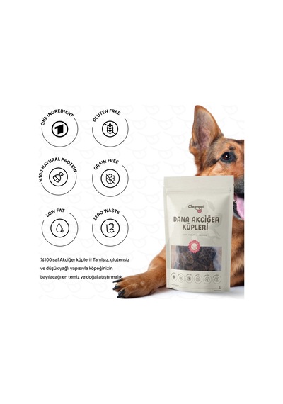 Dana Ciğer Küp 100% Doğal Katkısız Köpek Ödül Maması 100 Gr