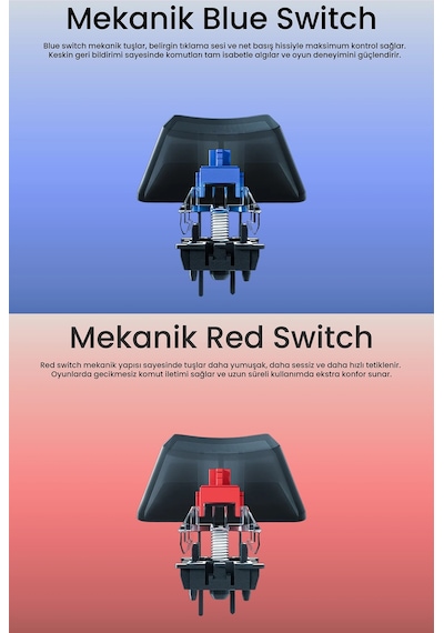 Nova Mk104 Rainbow Bilek Destekli Türkçe Fullanti-ghosting Mekanik Oyuncu Klavyesi Beyaz Blue Switch