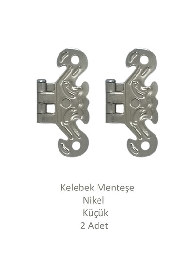 Nikel Dekoratif Kelebek Menteşe Küçük 2 Adet 4,2cm X 3,5cm